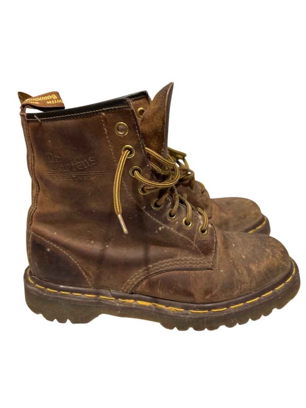 Dr. Martens Brown Leather AirWair 1460 Boots Size 5 Distressed Look Durable Sole - Picture 2 of 8